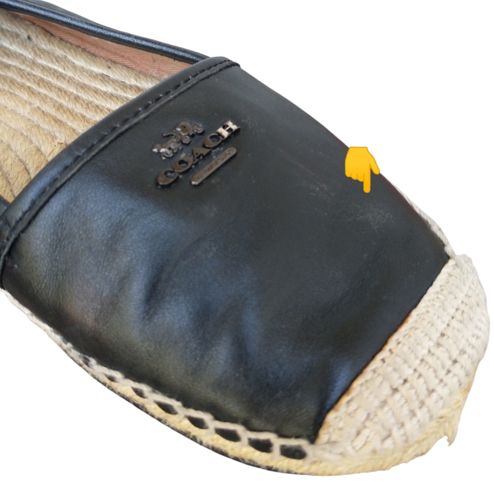 COACH Black Leather Espadrilles Women's Flats. SIZE 7US - Picture 6 of 14